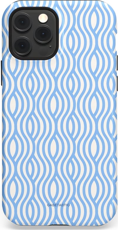 Casetastic Hoesje Geschikt voor Apple iPhone 12/12 Pro Magsafe - Stijlvolle Beschermende Duo-layer Case - Zeegolf Patroon