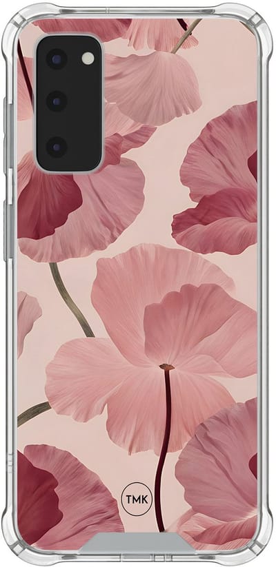 Shockproof hoesje geschikt voor Samsung Galaxy S20 FE - Vintage blossom - Schokbestendig - Verhoogde randen - TPU case - Extra Sterke Back Cover - Bloemen - Transparant, Roze