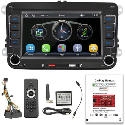 7 inch autoradio MP5-speler Touchcreen BT AM / FM-radio-ontvanger met Android Auto Carplay-ondersteuning Wired Carplay Only black