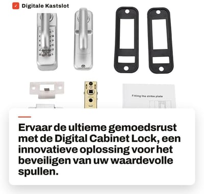 Dailygoods- Digitale Kastslot 1-11 Digit Combinatie - Zinklegering - Encrypted Lock - Sleutelloos - Veilig en Duurzaam - Geschikt voor Kantoordeuren - Codelock
