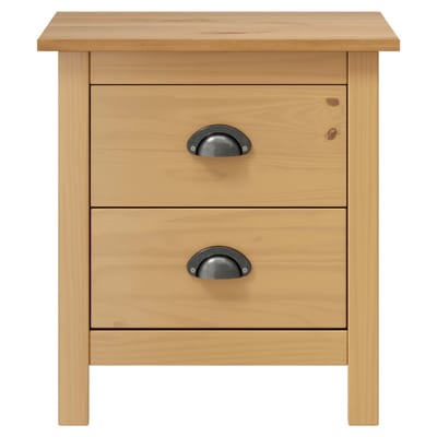 vidaXL - Nachtkastjes - 2 - st - Hill - 46x35x49,5 - cm - massief - grenenhout