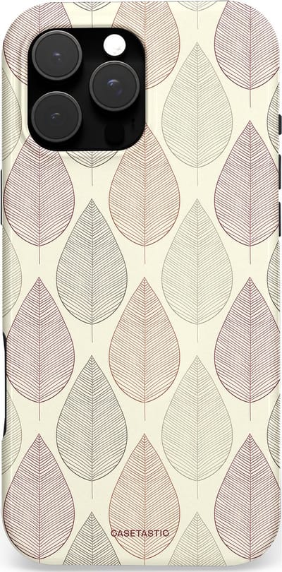 Casetastic Hoesje Geschikt voor Apple iPhone 16 Pro Max Magsafe - Stijlvolle Beschermende Duo-layer Case - Botanisch retro bladeren dans
