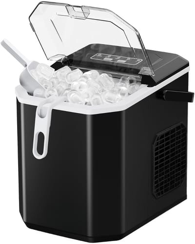 DnA® Ijsblokjesmachine - Ijsblokjesmachine Crushed Ice - Ijsblokjes Machine - Ijsblokjesmakers - Ijsmachine - Zwart - 23cm x 30cm x 29cm