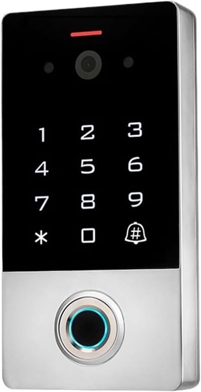 Videodeurbel - Intercom Systeem - Toegangscontrole Huis - Wifi Vingerafdruk - 10 x 10 x 10 mm - Zilver
