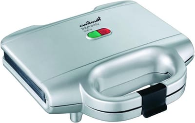 Compact Sandwichapparaat - Tosti IJzer - Snelle Maaltijden - Ultra Compact Ontwerp - 26x12x12cm - Zilver