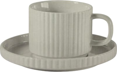 Almina Borneo - Koffieset - 12-delig - Wit - 220ml - Porselein - Koffiekopjes
