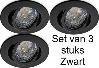 Inbouwspot GU10 Set van 3 – Philips LED 5W – 4000K Neutraal Wit – 350 Lumen – Dimbaar – Draaibaar & 30° Kantelbaar – 230V – Hoogwaardig Aluminium Zaagmaat (plafond): Ø 68 – 76 mm