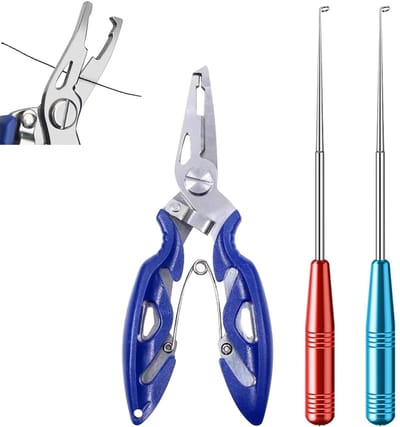 Dailygoods- Haakverwijderaar Roestvrij Staal - Vistang - Draagbare Haakverwijderaar - Multifunctionele Hengeltang - 3 Stuks - Eenvoudig in Gebruik