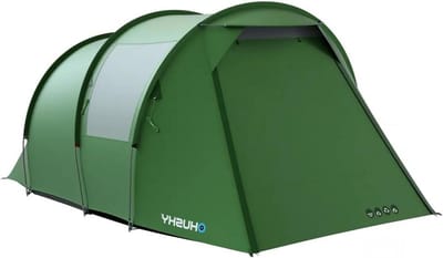 Koepeltent - Familietent Kampeertent - Kamperen en wandelen - Vaste grondzeil - 4 personen - Groen