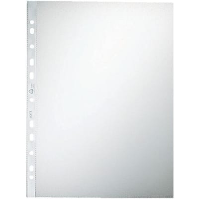 LEITZ insteekhoesje 4704, A4, bovenaan open, 100 stuks, generfd, transparant, 0,09 mm