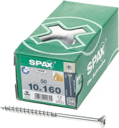 Spax-s Spaanplaatschroef platverzonken kop geel verzinkt T50 10 x 160mm