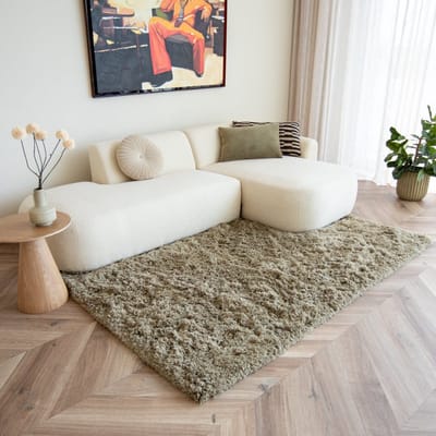 Hoogpolig vloerkleed Pilo groen polyester Interieur05 - 160 x 230 cm - (M)