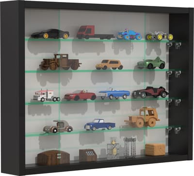 Vitrinekast staande hangende wandvitrine - glasplanken 50 cm breed x 4.5 diep - schuifdeuren