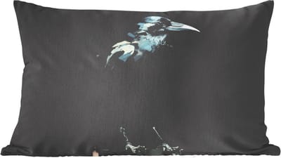 Sierkussens - Kussentjes Woonkamer - 60x40 cm - Raaf - Vogels - Zwart