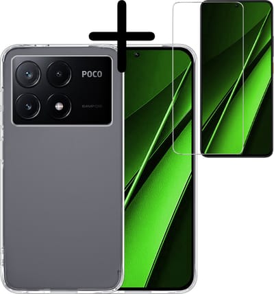 Hoesje Met Screenprotector - Geschikt voor Xiaomi Poco X6 Pro 5G - Sterk & Shockproof - Back Cover - Siliconen Case - Telefoon Hoes - Transparant