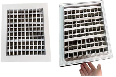 Ventilatierooster - Luchtuitlaat Deksel - Luchtcirculatie Verbeteren - Verstelbare Lamellen - 25 x 25 cm - Zwart