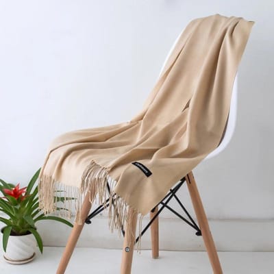 Écharpe en cachemire solide pour femme, châle chaud, enveloppe, pashmina, pompon, pour homme, automne et hiver