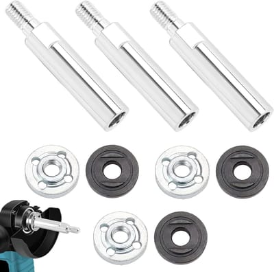 Hoekslijpmachine verlenging - Verlengstang polijstmachine - Moeilijke hoeken bereiken - Flexibele lengteaanpassing - 3 stuks 80mm - Zilver