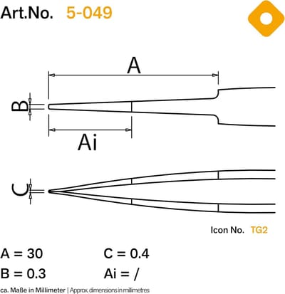 Recht Pincet - Super Punt Pincet - Precisie Werk - Antimagnetisch Zuurbestendig - 110 mm - Zilver