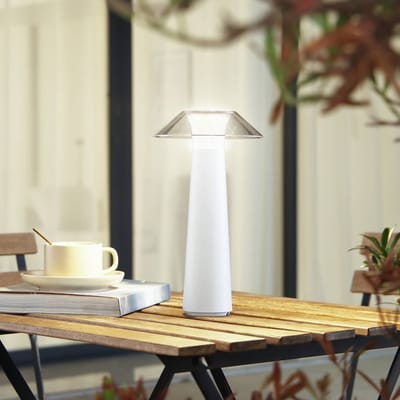 Lindby - Terraslampen- met dimmer - 1licht - Kunststof (ABS, PC) - H: 28.2 cm - wit, helder - Inclusief lichtbron