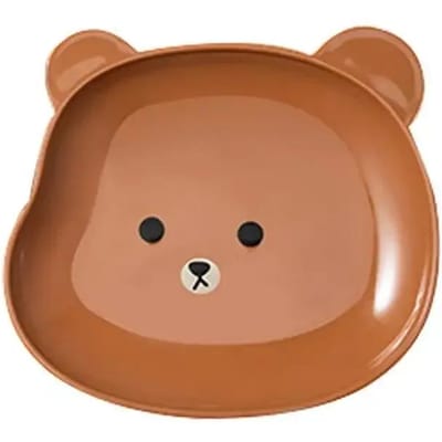 Mini plat en forme d'ourson en forme de dessin animé, créatif, pour bureau, poubelle, snack, résidus alimentaires, assiette de fruits, vaisselle de cuisine brown