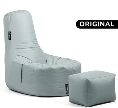 Casacomfy Gamer Original - Zitzak met Voetbankje - Volwassenen & Tieners - Ergonomisch - Waterbestendig - Grijs