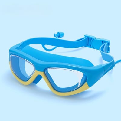 Kinderzwembril met oorkappen, breed gezichtsveld, anti-condens, UV-bescherming, volledig gezichtsmasker, comfortabel en waterdicht, geschikt voor beginners, unisex, geschikt voor jongens en meisjes van 3-12 jaar, Stijl 5