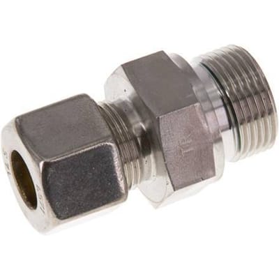 G 3/4'' Buitendraad x 14S RVS Rechte Knelfitting met FKM Afdichting 630 Bar DIN 2353 - FL2S-MO-STFP-034G-14-S