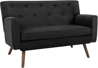 CLP Kioni 2-zitsbank - 240 kg belastbaar - ribstof - zwart