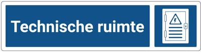Technische ruimte deurbordje met zelfklevende strip | Forex Re materiaal | 20 x 5 cm