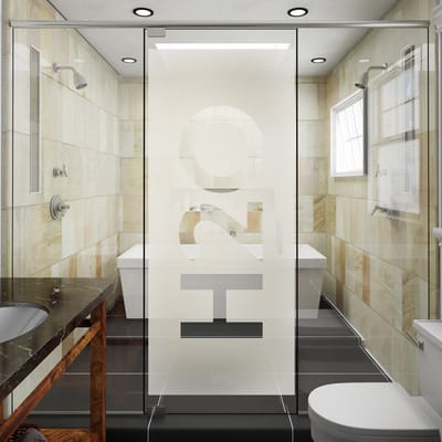 Privacy Raamfolie - H2O - Zelfklevende Raamfolie voor Ramen & Douchedeuren - 105x45cm