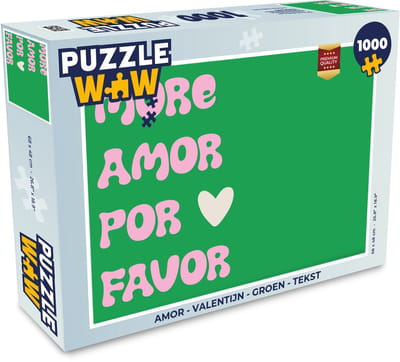 Puzzel Amor - Valentijn - Groen - Tekst - Legpuzzel - Puzzel 1000 stukjes volwassenen
