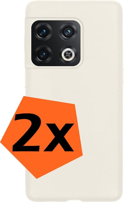 Hoes - 2 Stuks - Geschikt voor OnePlus 10 Pro - Sterk & Shockproof - Case Siliconen - Back Cover - Telefoon Hoes - Wit