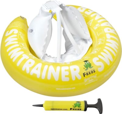 SWIMTRAINER GEEL + HANDPOMP [4 jaar tot 8 jaar] (Keurmerken: CE-TüV-EN13138-1:2014)