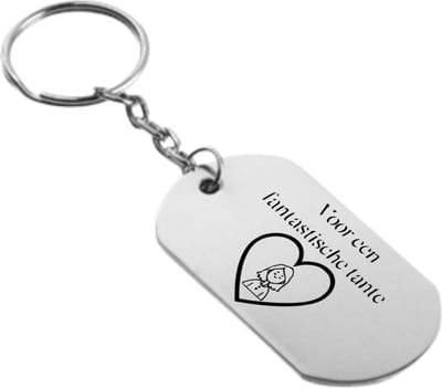 Akyol - Voor een fantastische tante sleutelhanger - Tante cadeau - Cadeau tante - Familie cadeau - Bedankje - Bedank cadeau - Familie kado - Gegrafeerd - Gegraveerde sleutelhanger