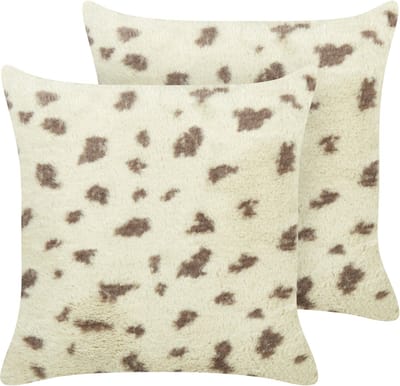 KASRA - Sierkussen set van 2 - Beige - Kunstbont
