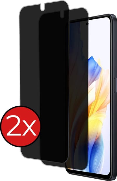 Screenprotector - 2 Stuks - Geschikt voor OPPO A58 - Privacy Filter - Beschermglas - Gehard Glas - Tempered Glass - Screen Protector