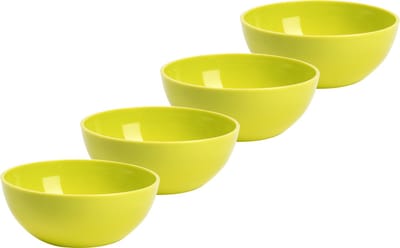 Plasticforte kommetjes/schaaltjes - 4x - dessert/ontbijt - kunststof - D12 x H5 cm - groen - BPA vrij