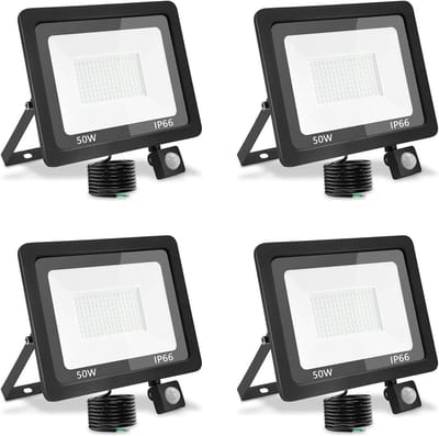 Krachtige LED Buitenlamp met Bewegingssensor 50W Warm Wit IP66