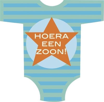 Haza Original Geboortebord 'hoera Een Zoon' 45 X 45 Cm