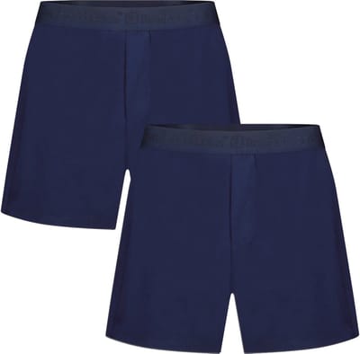Bamboo Basics Heren Bamboe Loose Fit Boxershorts Kay (2-pack) - Navy - Ondergoed Heren - Boxershort Heren Lange pijp - Maat M