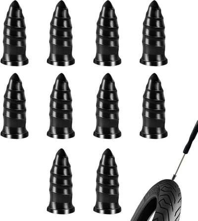 Band Reparatie Plug - Rubberen Schroef - Band Lekken Dichten - Goede Elasticiteit - 10 Stuks - Zwart