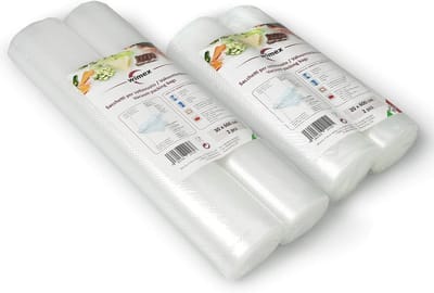 Vacuüm Voedingssealer Rollen en Zakken - BPA-vrij - Sous-vide Geschikt - Set van 4 (2 Rollen 20x600 cm + 2 Rollen 30x600 cm)