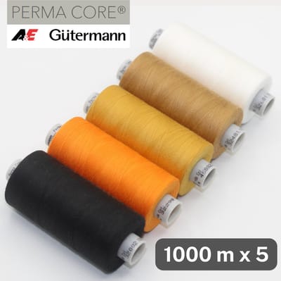 Gütermann Perma Core Polyestergaren - 5 x 1000 m – Warme Contrastmix