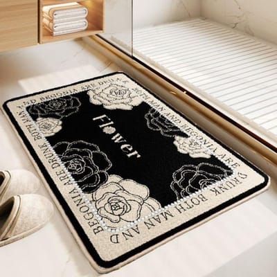 Dik imitatie kasjmier vloerkleed, eenvoudig waterabsorberend en antislip badkamer waterabsorberend vloerkleed 40X60cm 15.7X23.6in