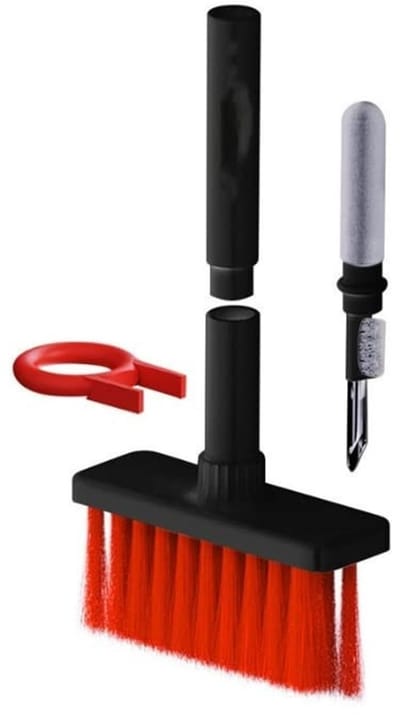 Golden crown - 5-in-1 Multifunctionele Computer Cleaning Tool Kit - Keycap Puller - Zwart - Multi Brush - Voor PC Laptop Airpods Pro Camera Lens Keyboar...