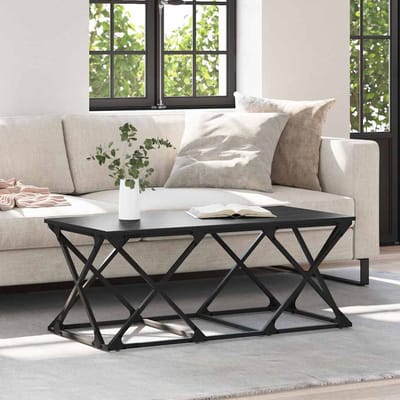 vidaXL - Salontafel - Zwart - Eiken - 100 - x - 49 - x - 40 - cm - Bewerkt - hout