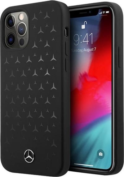 Mercedes-Benz Silicone Stars Backcover Hoesje voor iPhone 12 Pro Max - Zwart