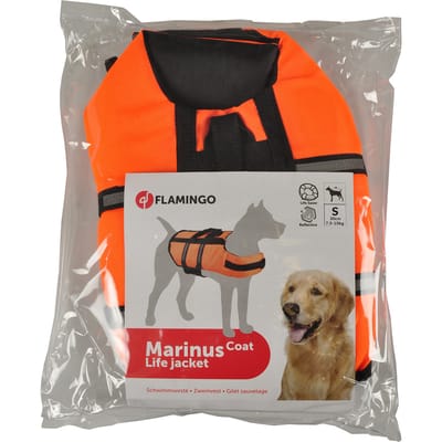 Hondenzwemvest – reddingsvest hond – honden zwemvest S – Flamingo zwemvest Marinus – fluo oranje