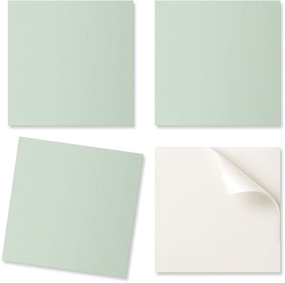 Set PVC-tegels met decoratie voor de keuken of badkamer. Rechthoekige tegels in een raster van 20x20x20 cm.